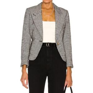 Smythe Shrunken 90s Blazer in Salt and Pepper Preppy Luxury Designer size Large